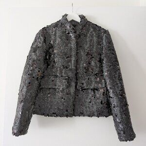 Zara Grey Sequin Jacket Size 2